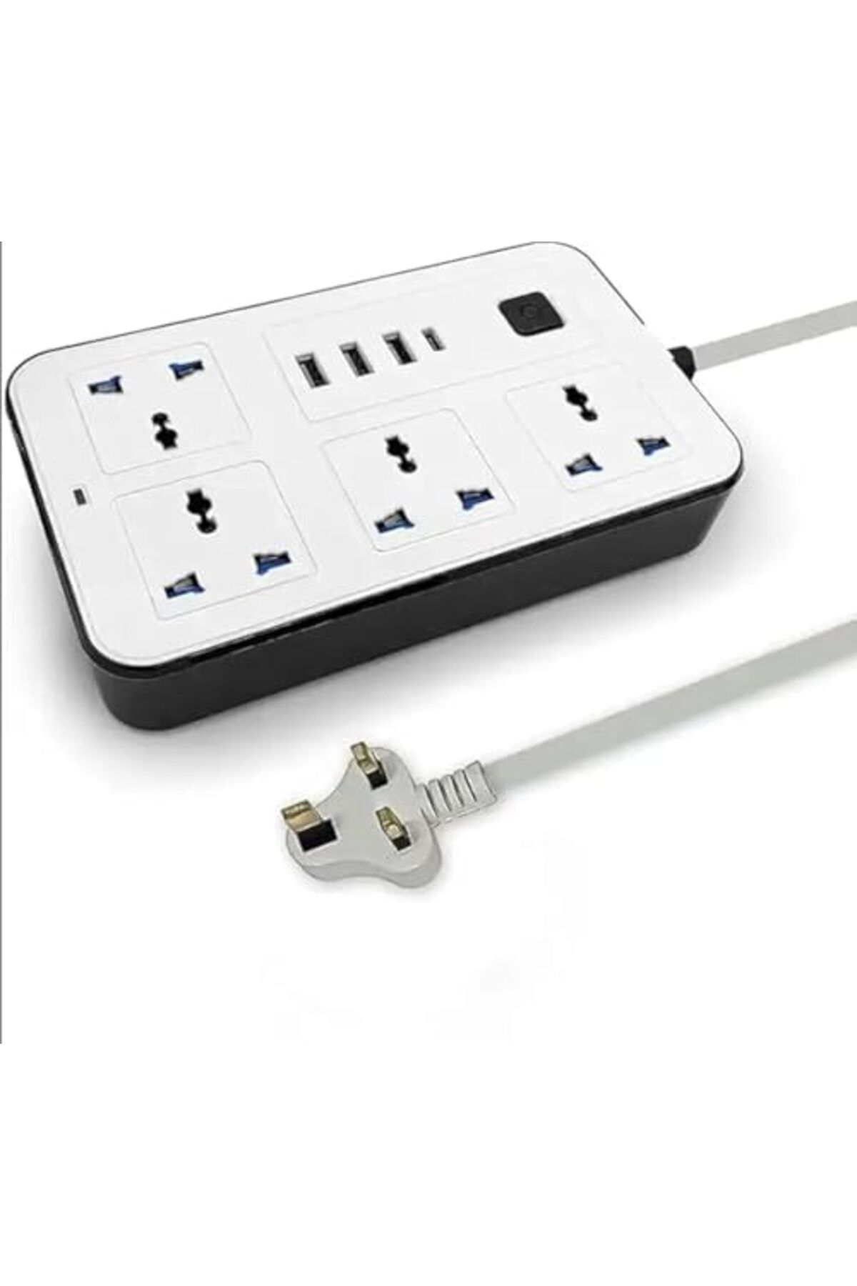 Generic-3 USB Socket 4-Way Power Strip with USB Type-C Port Charging Slot and Heavy Duty 2m Extensi 2