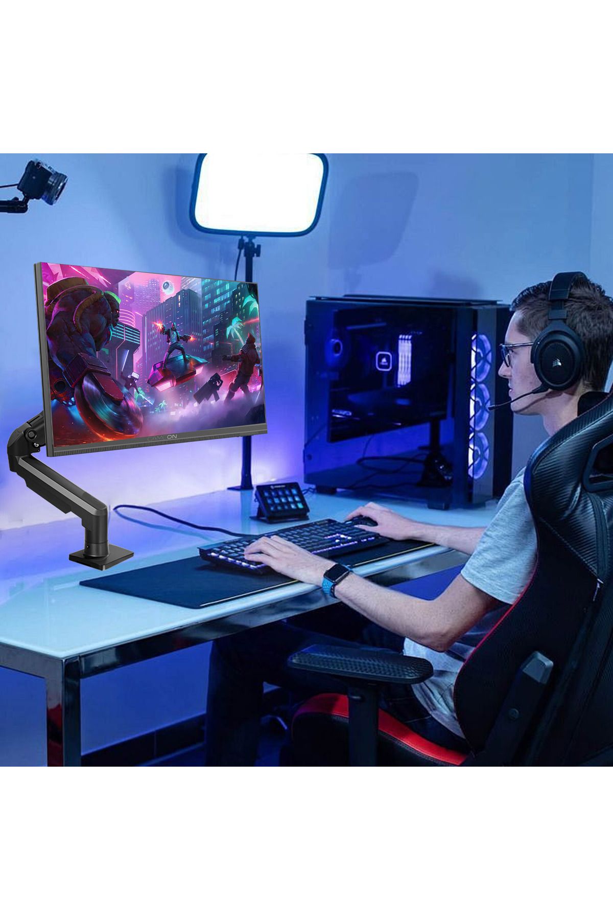 GAMEON-GOM27FHD190IPSX 27 Inch Gaming Monitor, 1920x1080p FHD, 190Hz Fast IPS, 0.5ms with Stand - Black 6