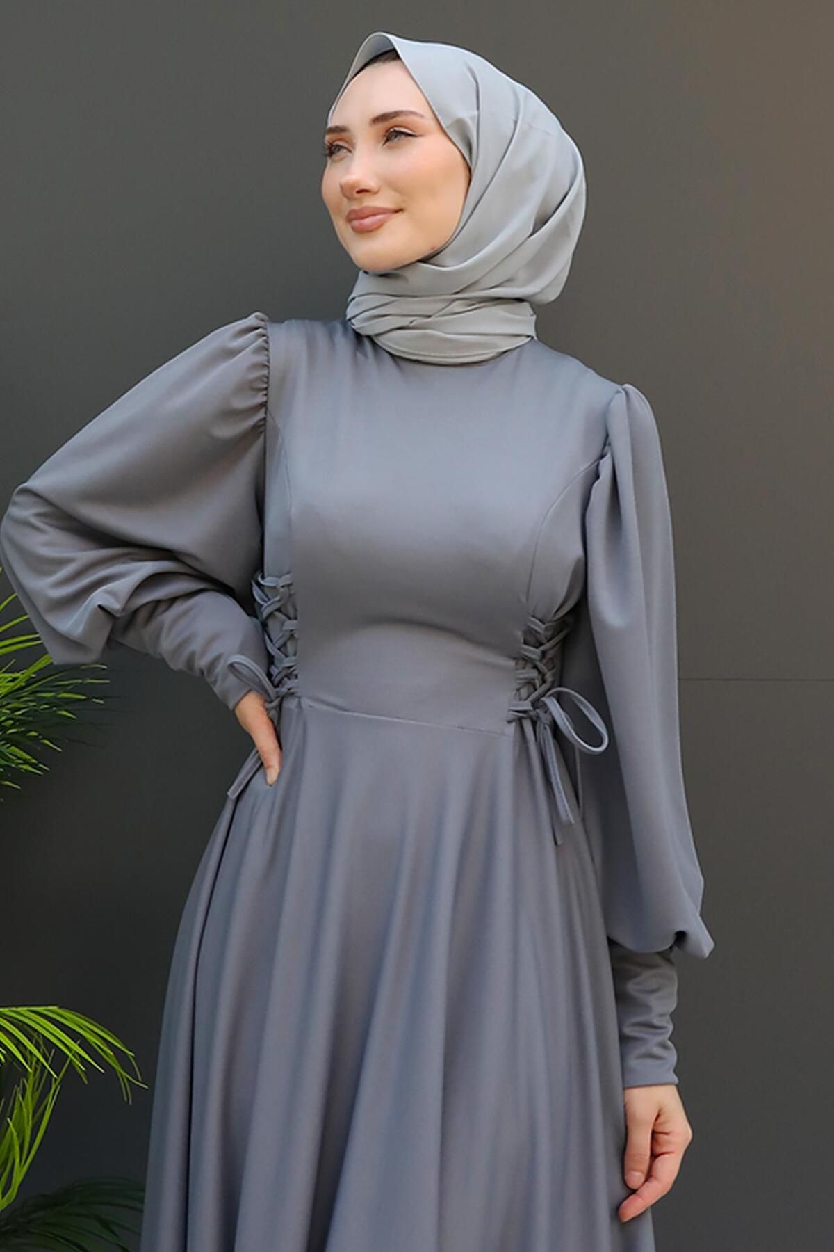 KAWEL-Gray Rope Belted Dress 5