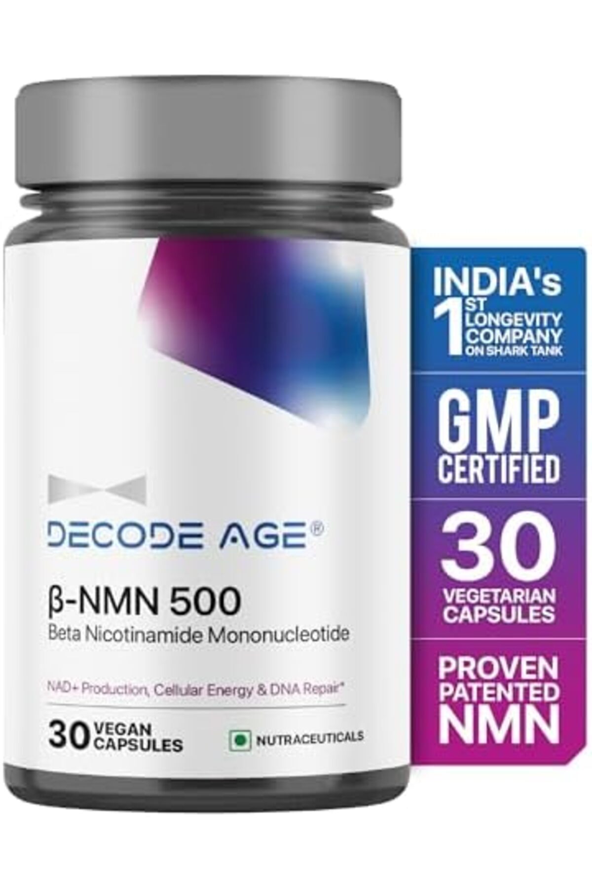 decode age-NMN Pro UTHEVER 500 World’s Most Trusted | Ultra-Pure | Slow Down Ageing | Cellular Rep 2