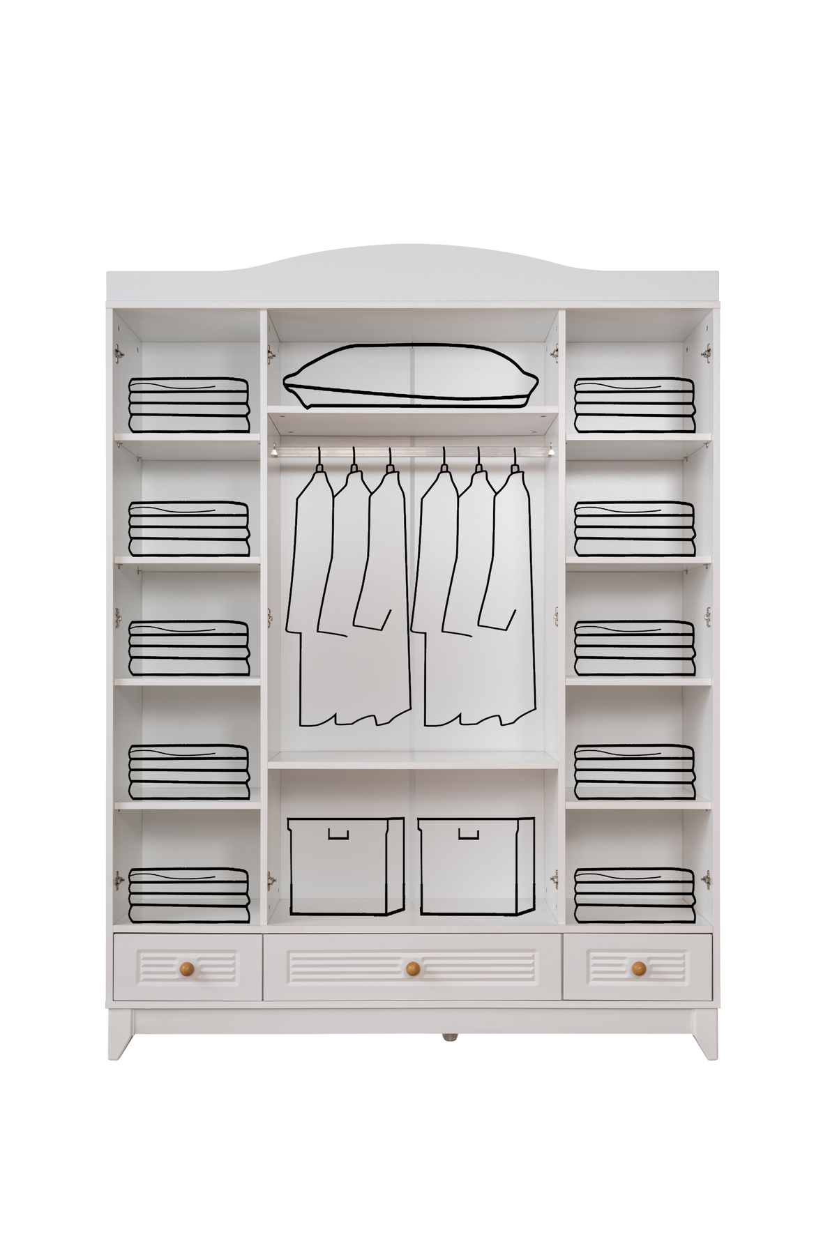 miracool Mira Beyaz 4 Kapılı Dolap / Gardrop / 4 Kapaklı Gardrop fotoğrafı 2 (önizleme)