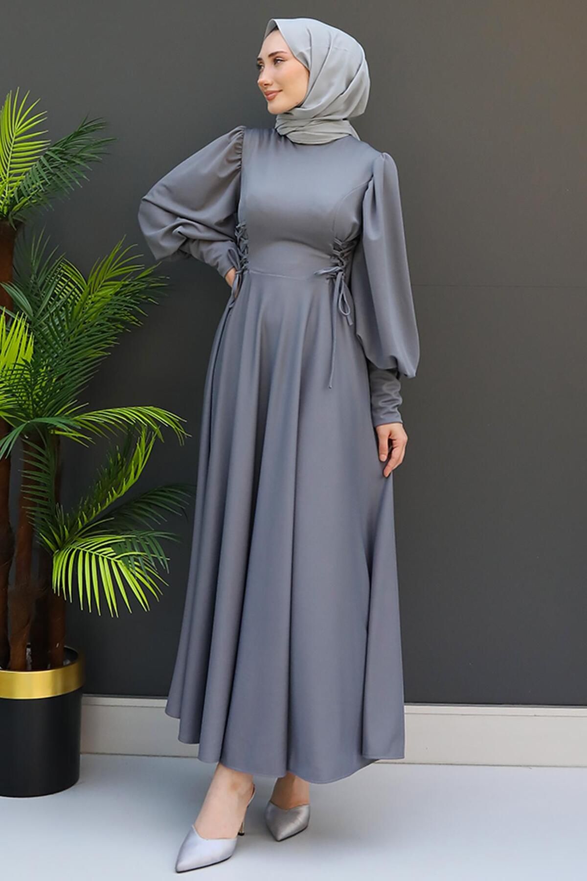 KAWEL-Gray Rope Belted Dress 2