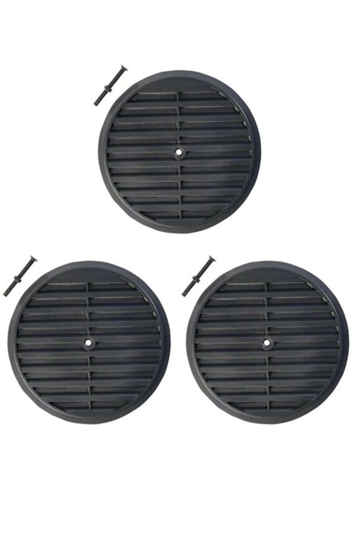 Viyalente 3'lü Siyah Doğalgaz Menfez Kapağı Ventilasyon