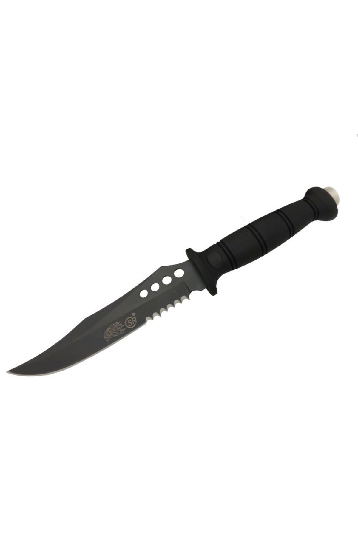 karadağsb Sr S008B Lejyoner Tırtıklı Outdoor Bıçağı 29 Cm - Kauçuk Sap, Perçinli