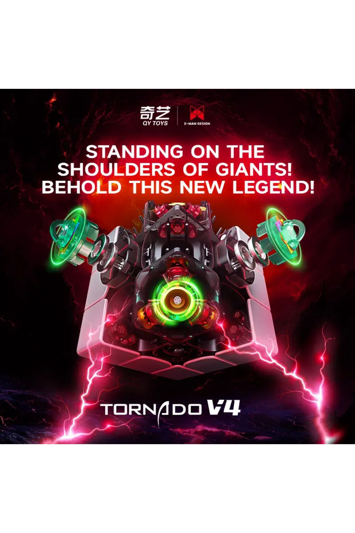 Qiyi-X-man Tornado V4 M _ (PIONEER UV) - لعبة تعليمية احترافية مكعب روبيك 3x3 4