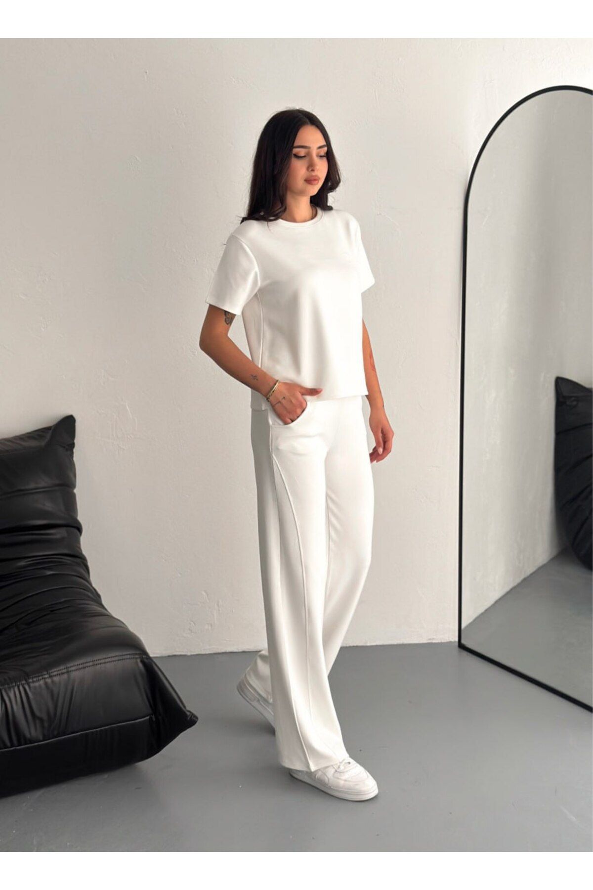 winmoda-Lightweight Baggy Daily Set / Recovery Rain Style Bottom and Short Sleeve Top 1