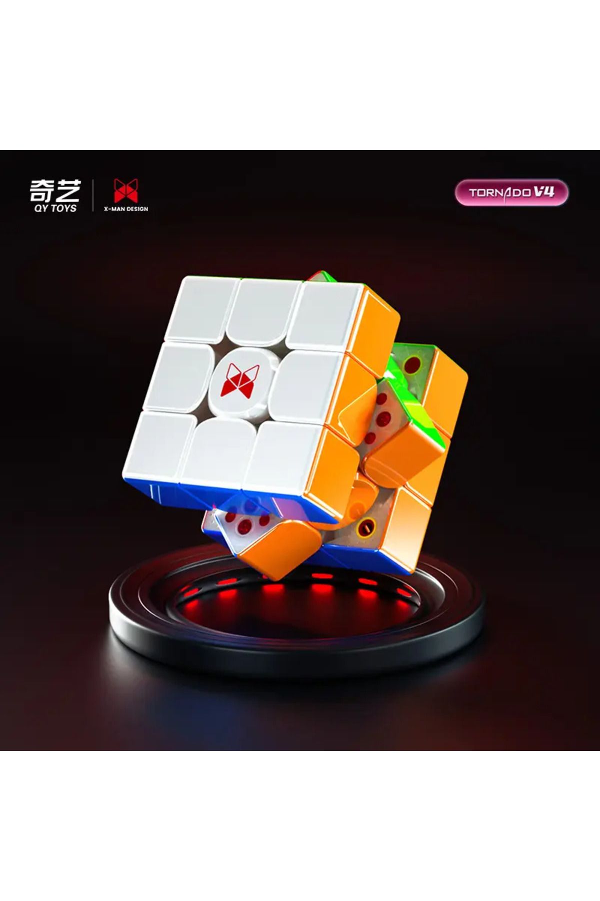 Qiyi-X-man Tornado V4 M _ (PIONEER UV) - لعبة تعليمية احترافية مكعب روبيك 3x3 1