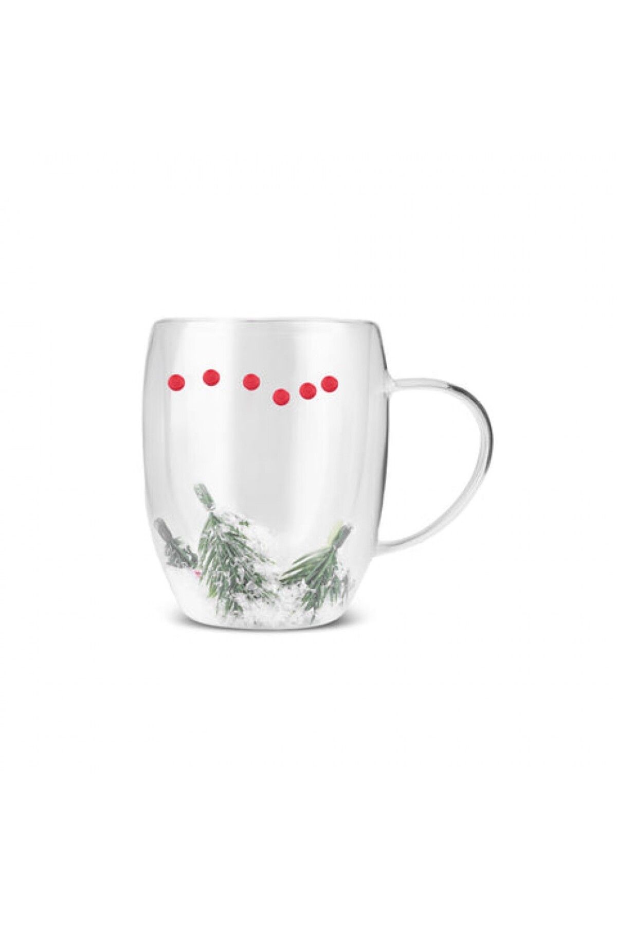 Karaca-New Year Christmas Snowy Handle Borosilicate Mug, 340ML, Multi 6