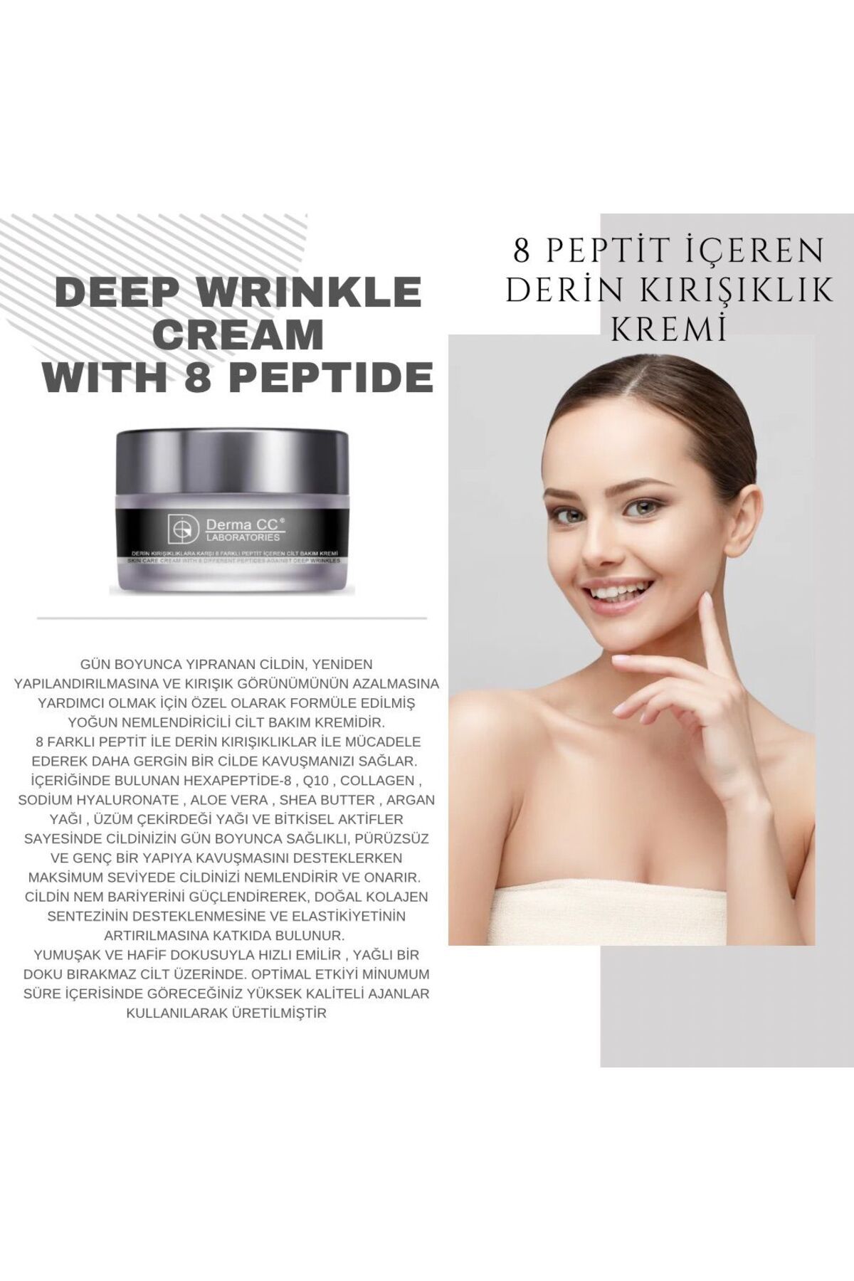 Derma CC LABORATORIES-50ml Deep Anti-Wrinkle Creams Shampoo Containing 8 Peptides 2