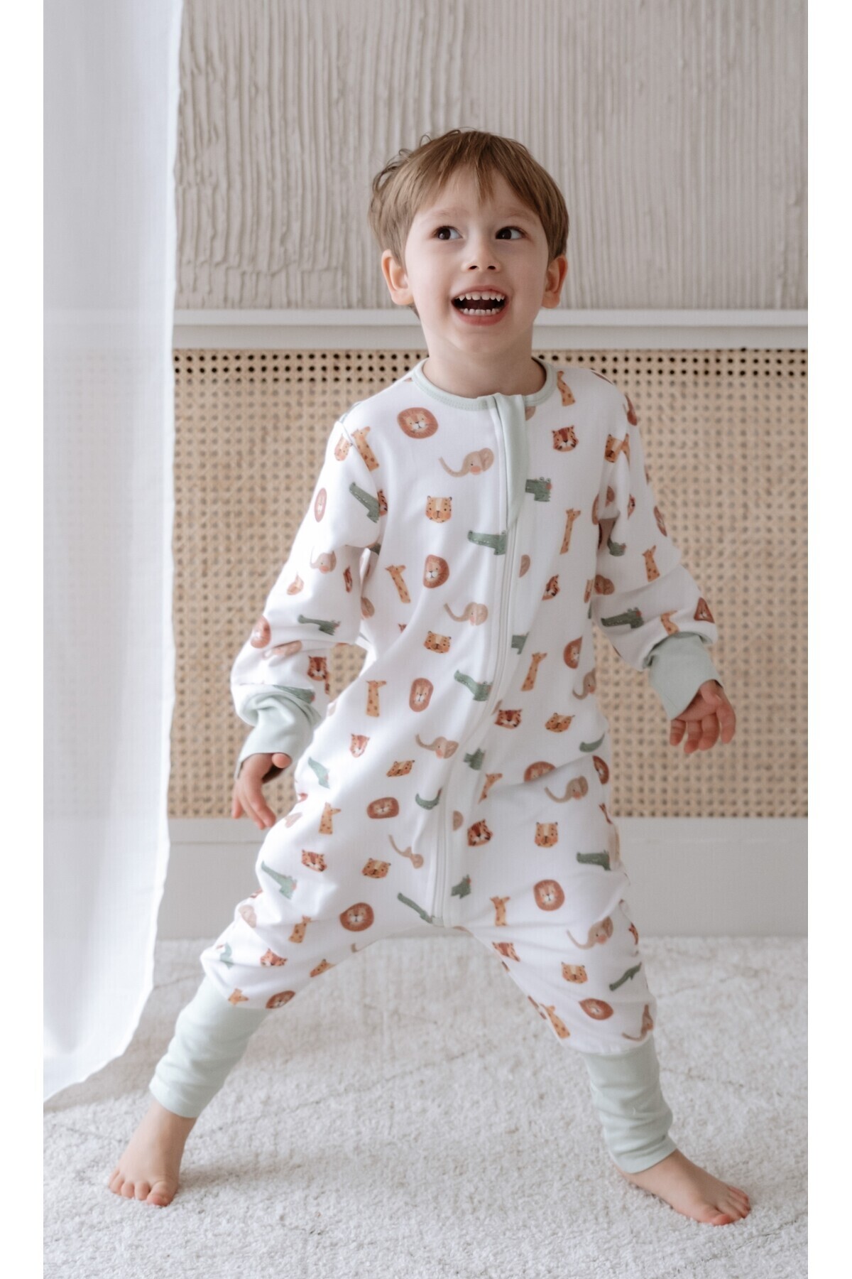 Lollie Baby&Kids Bebek Uyku Tulumu 1.0 TOG, Modal & Pamuk - Safari Hayvanları fotoğrafı 5 (önizleme)