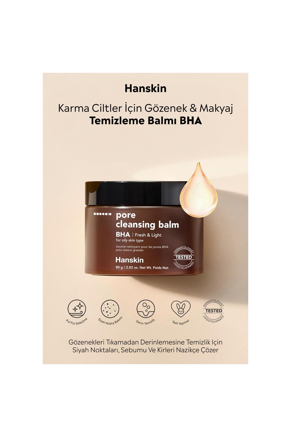 Hanskin-Pore Cleansing Balm Bha- Combination and Oily Skin/pore and Make-up Cleansing Balm [ 80 G ] 3