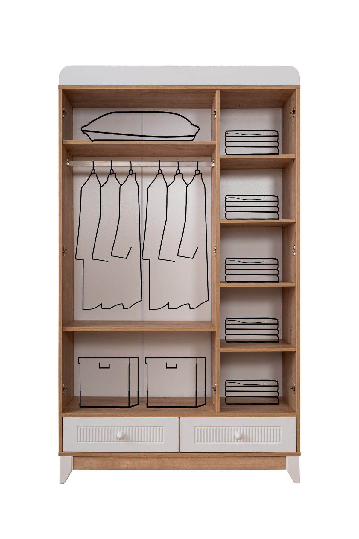 miracool Mira Meşe 3 Kapılı Dolap / Gardrop fotoğrafı 3 (önizleme)