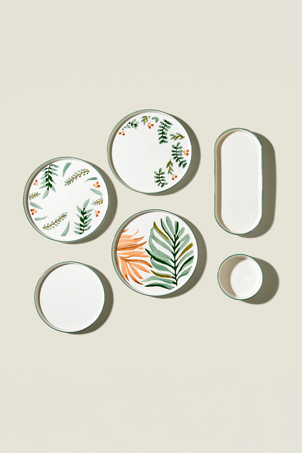 Nehir-Leafy Garden 15 Piece Ceramic Breakfast Set for 6 People 3