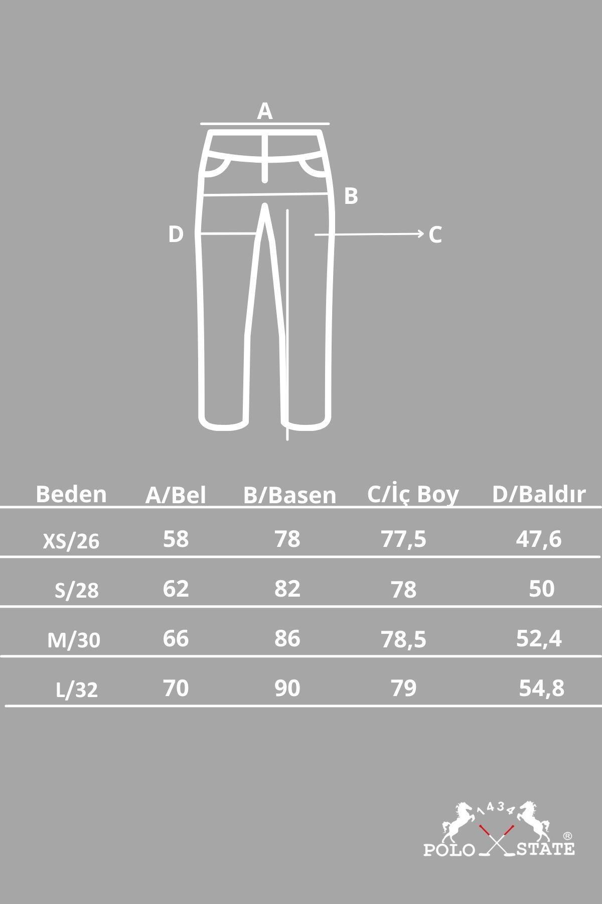 Polo State  Kadın İspanyol Paça Yırtmaçlı Jeans Mavi - Görsel 4