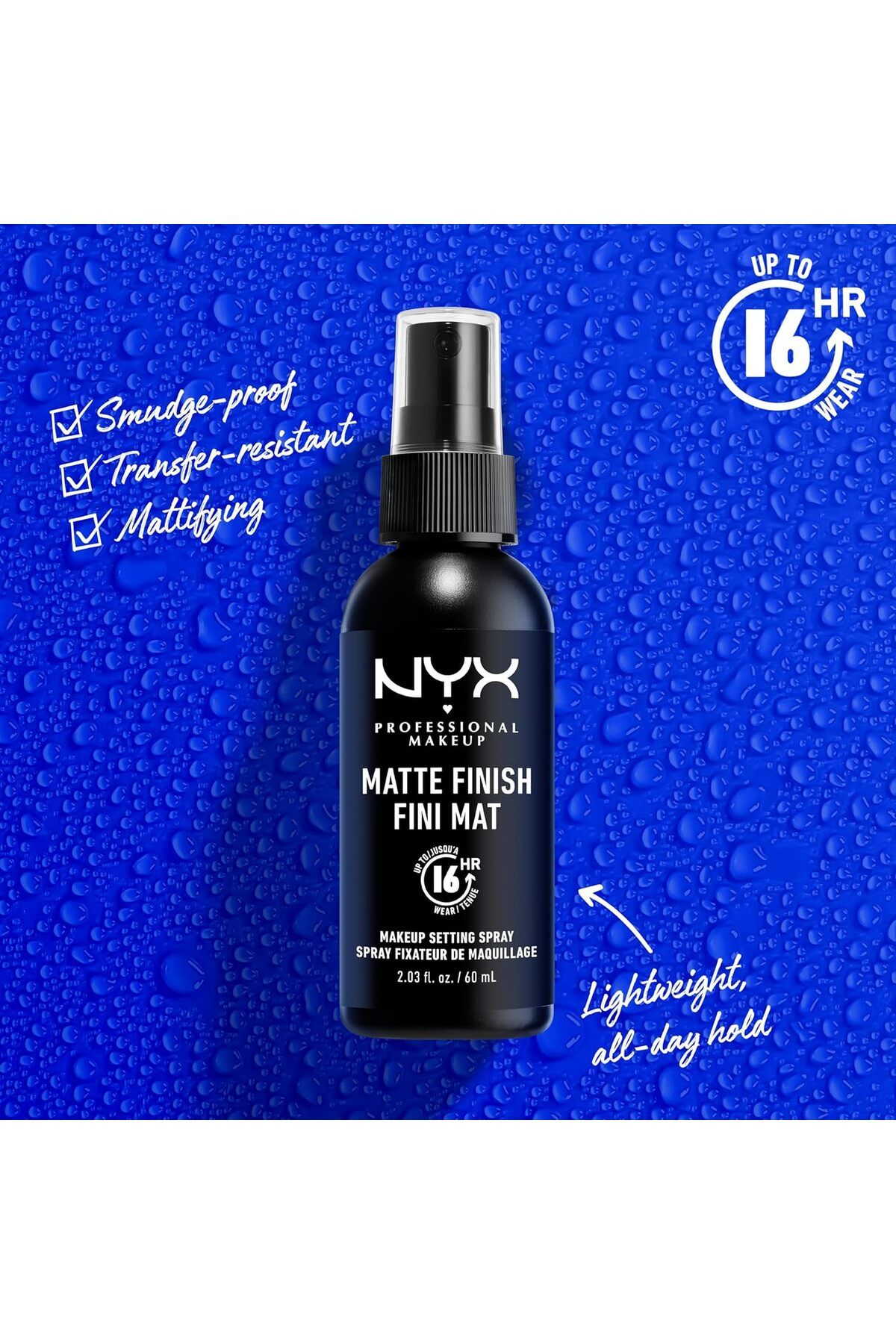 NYX Professional Makeup-NYX PROFESSIONAL MAKEUP Makeup Setting Spray - Matte Finish, Long-Lasting Face Mist for up to 16HR W 3