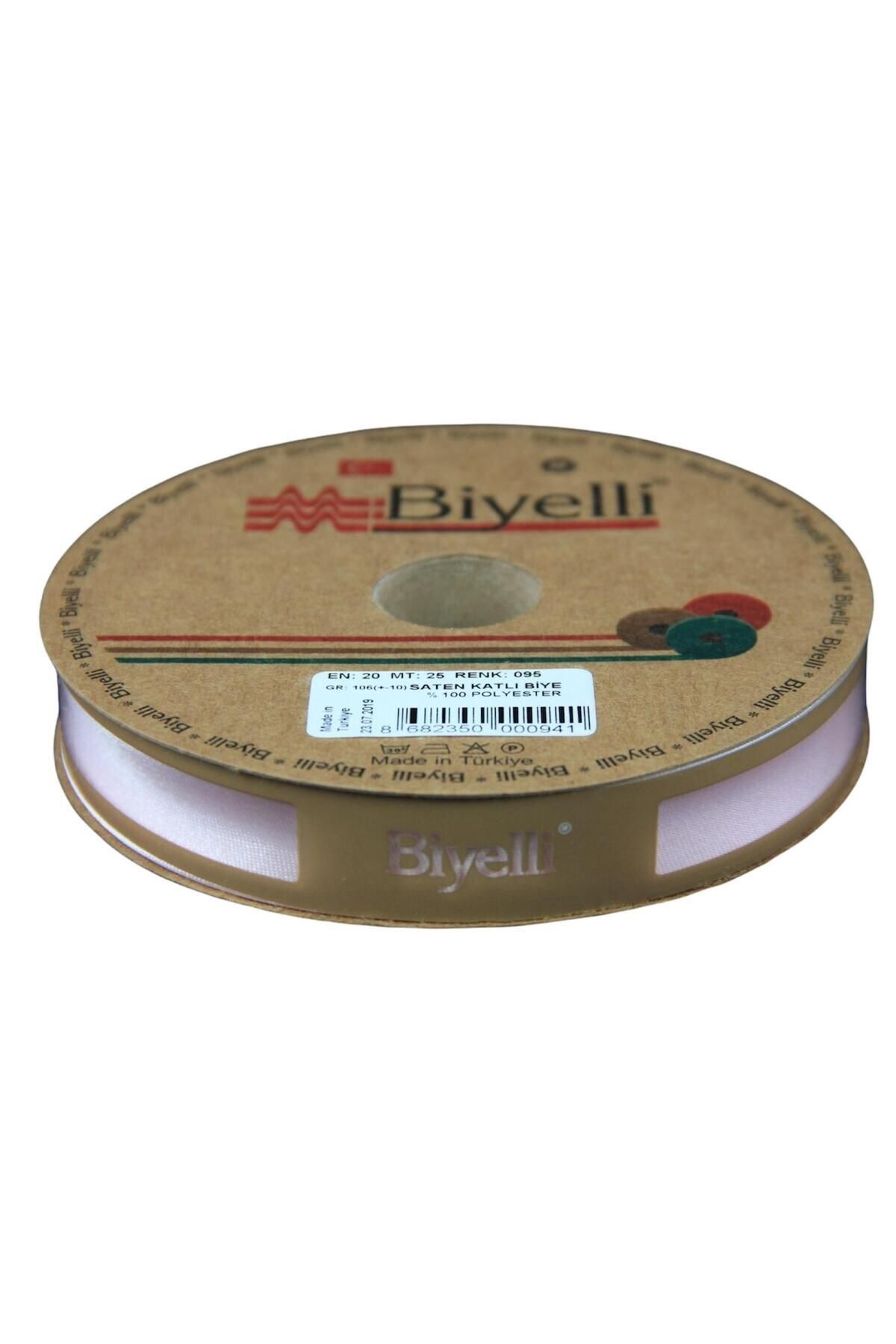 New Things Biye Saten Katlı 095 Açık Pembe 2 cm 25 Metre %100 Polyester