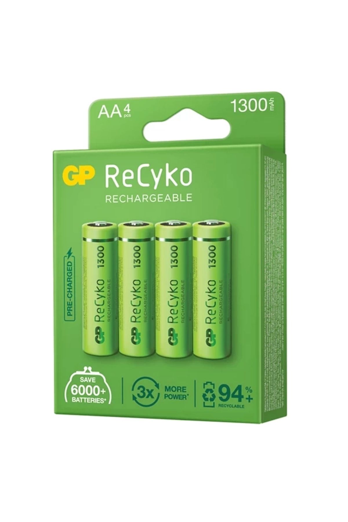 Miravm Gp Recyko 1300 Nı-mh R6 Şarjlı Aa 4lü Kalem Pil (4172)