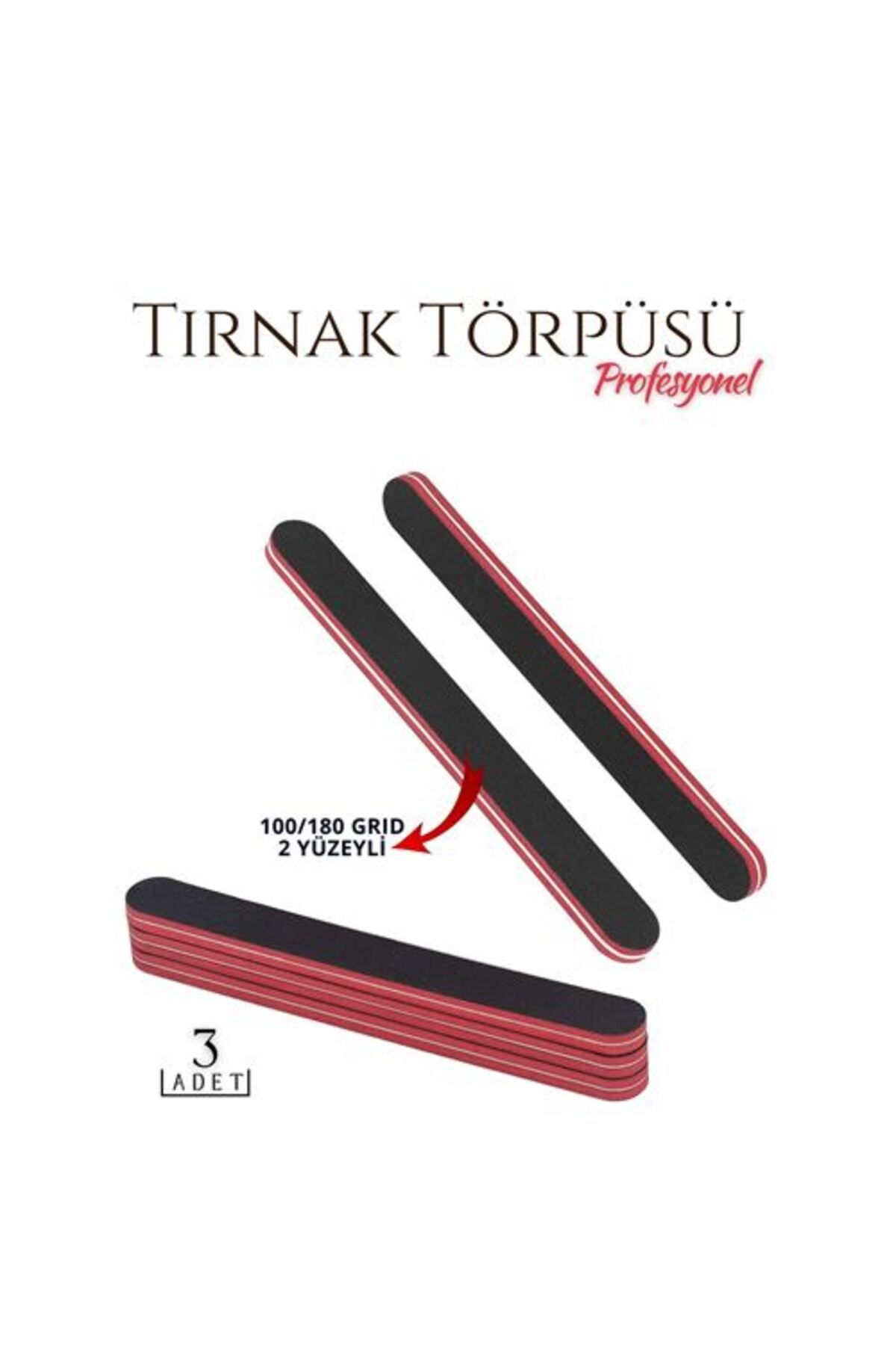 TYYLİ Manikür Pedikür Tırnak Törpüsü 100/180 Grid Profesyonel 3 Adet