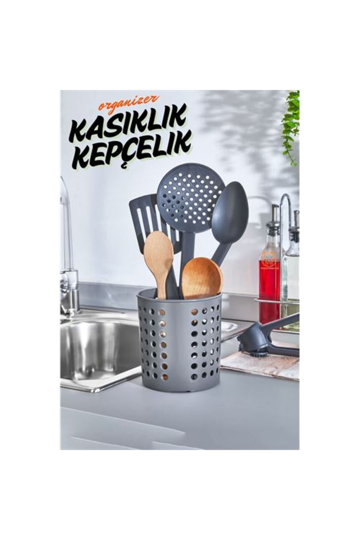 TYYLİ Kaşıklık Kepçelik Organizer GRİ