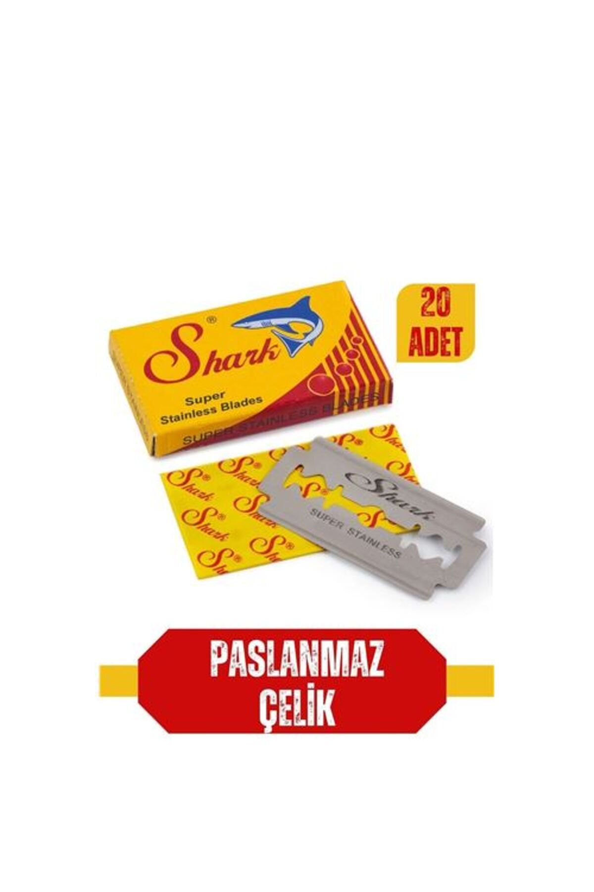 TYYLİ Shark 20 Adet Paslanmaz Çelik Tıraş Jileti