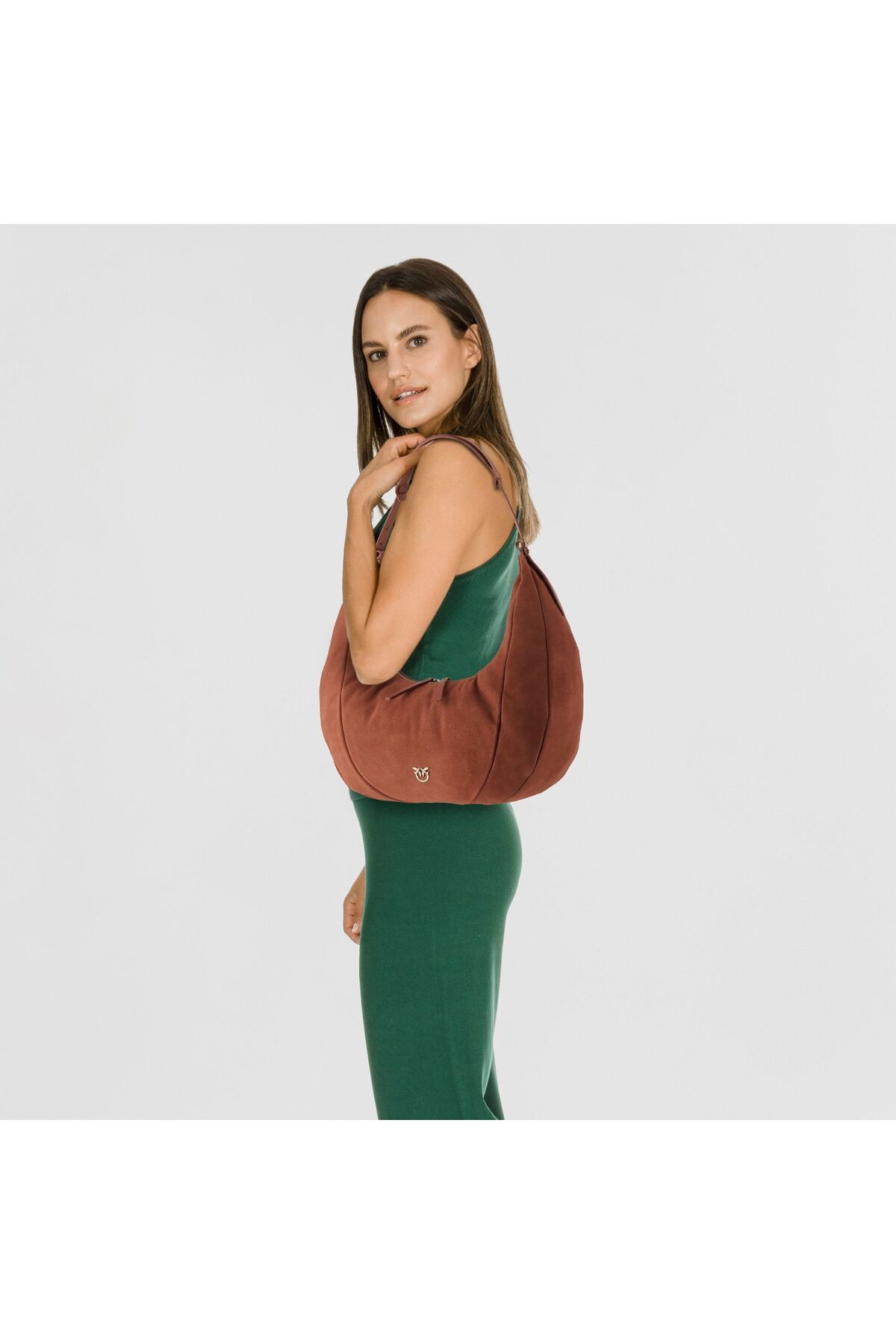 PİNKO-Slouchy Schultertasche Leder 40 Cm 6