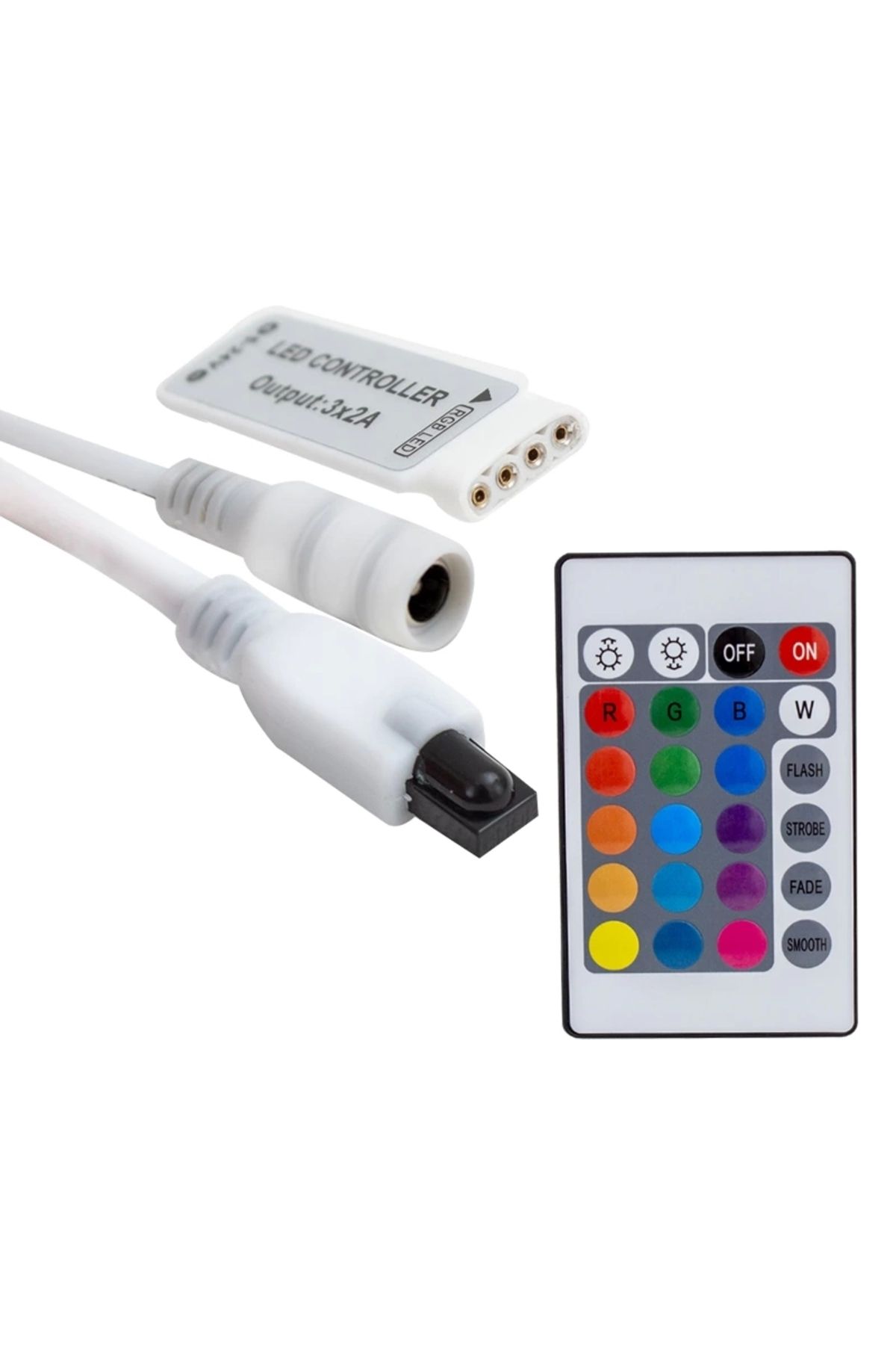 Miravm Mini 24 Tuşlu 5 Volt - 12 Volt - 24 Volt - 3.2 Amper Kumandalı Rgb Led Kontrol Cihazı (4172)
