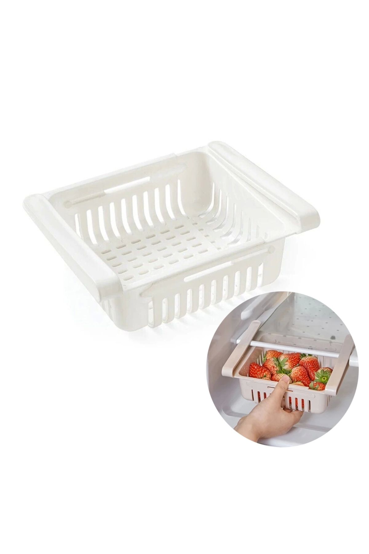 Miravm Buzdolabı İçi Geçmeli Düzenleyici Raf - Pratik Organizer Buzdolabı Çekmecesi