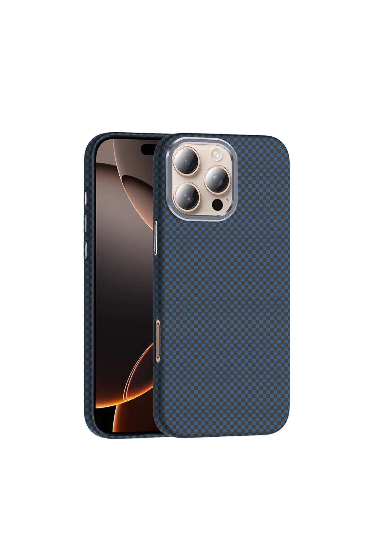 Rivor Apple iPhone 16 Pro Kılıf Kamera Çıkıntılı Magsafe Şarj Özellikli Karbon Fiber Görünümlü Kapak