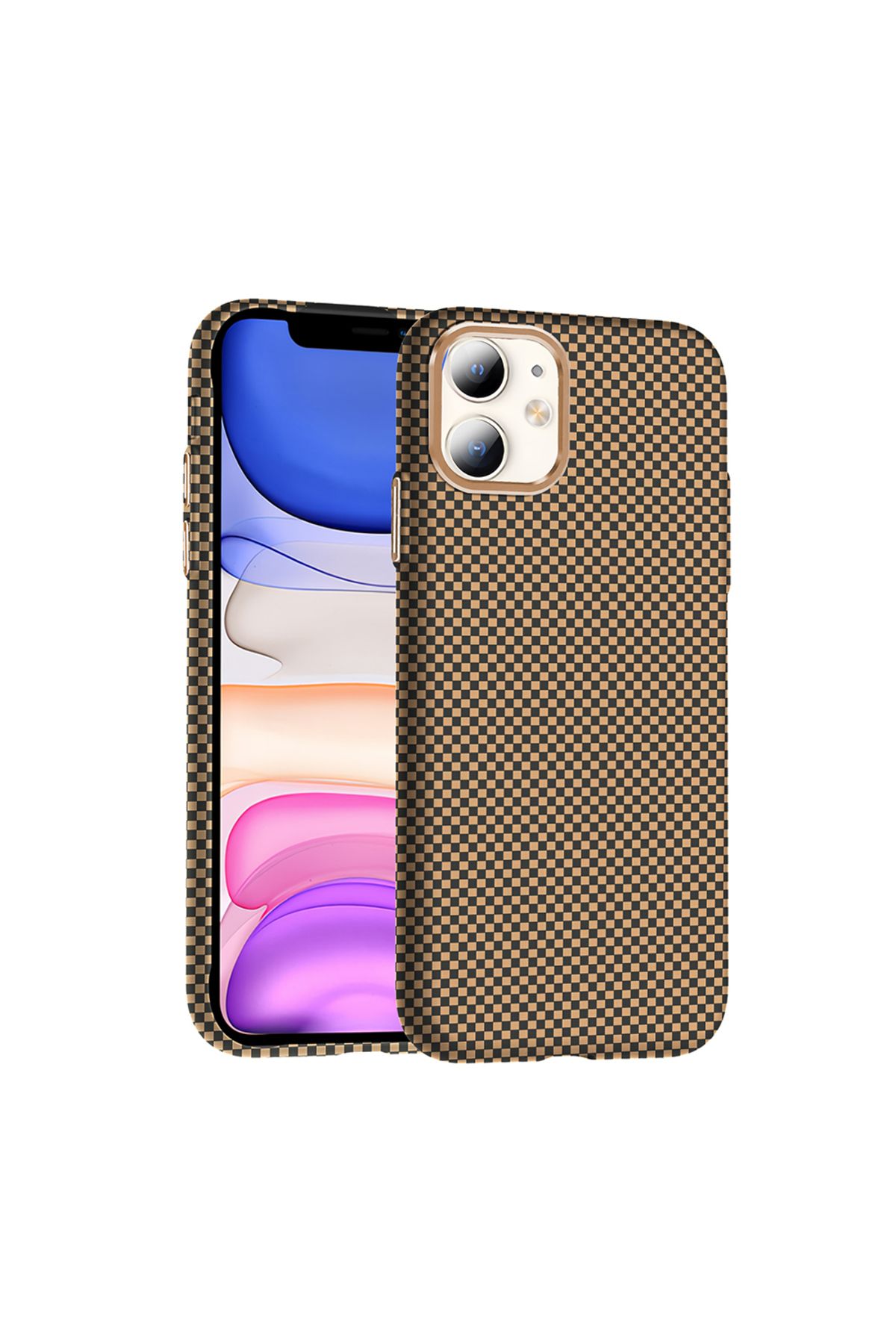 Rivor Apple iPhone 11 Uyumlu Kılıf Kamera Çıkıntılı Magsafe Şarj Özellikli Karbon Fiber Görünümlü Kapak