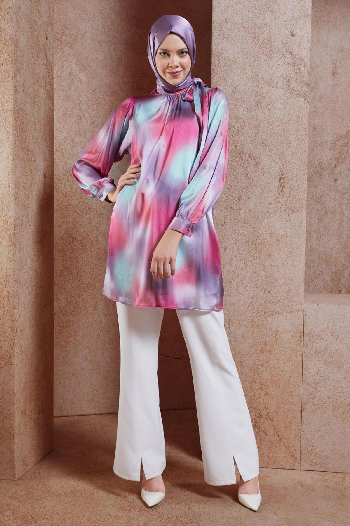 آلوینا تونیک حجاب ساتن ۴۴۶۲۸ آلوینا تونیک حجاب ساتن ۴۴۶۲۸