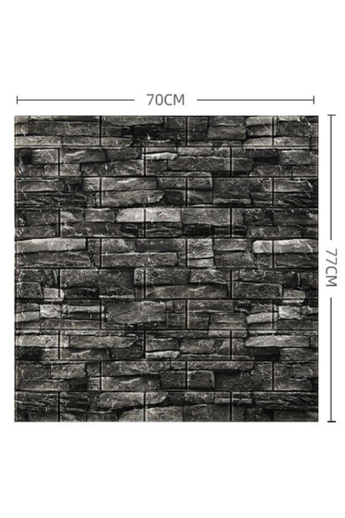 Flippy-Set of 10 Flippy 3D Wallpaper Tiles 70x77 cm 3 mm Polyethylene Brick Pattern 5.3 sq m Dark Grey 4