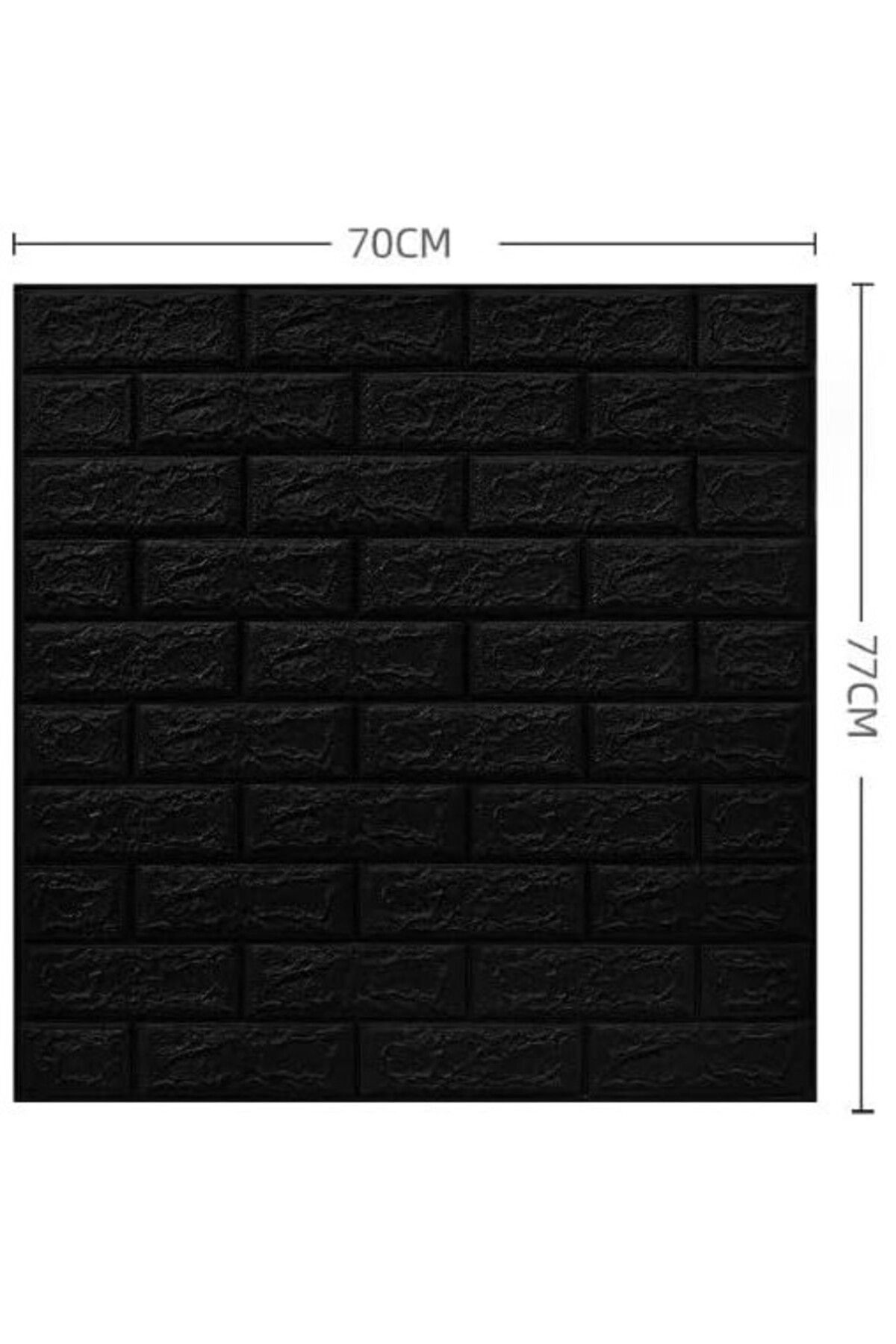 Flippy-Set 10 Placi Tapet 3D Flippy 70x77 cm 3 mm Polietilenă Model Caramidă, Suprafață 5.3 mp, Negru 2