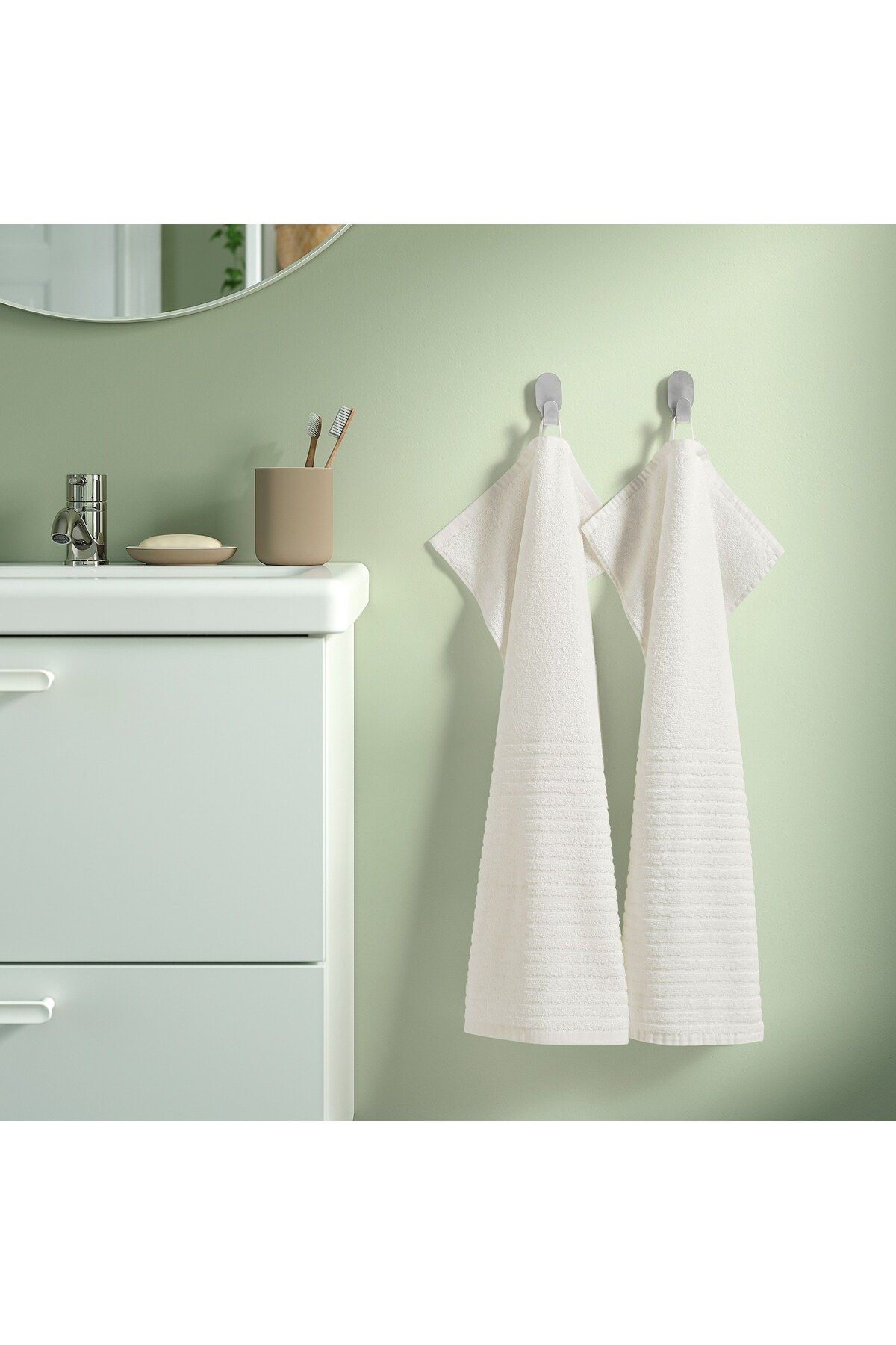 IKEA-IKEA VÅGSJÖN Hand Towel White 40x70 cm – 100% Cotton, Soft & Absorbent 400 g/m² 3