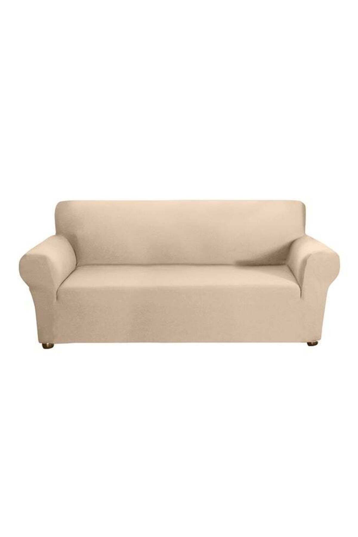 Generic-Anti-Slip 3 Seater Sofa Cover Beige 190-230cm 1