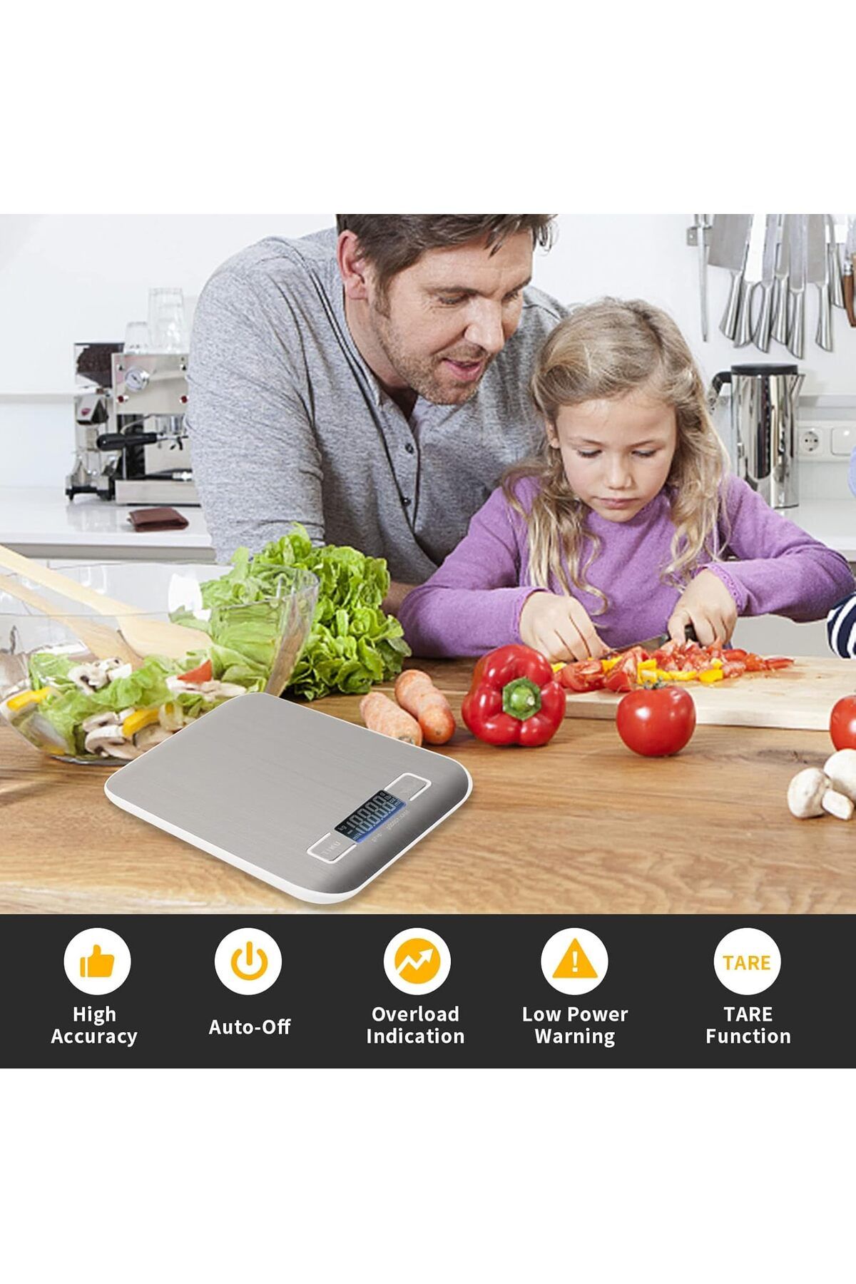 Generic-SKY-TOUCH Digital Kitchen Scale Multifunction Food Scale, Touch Button, Tare Function, Ultra Slim w 6