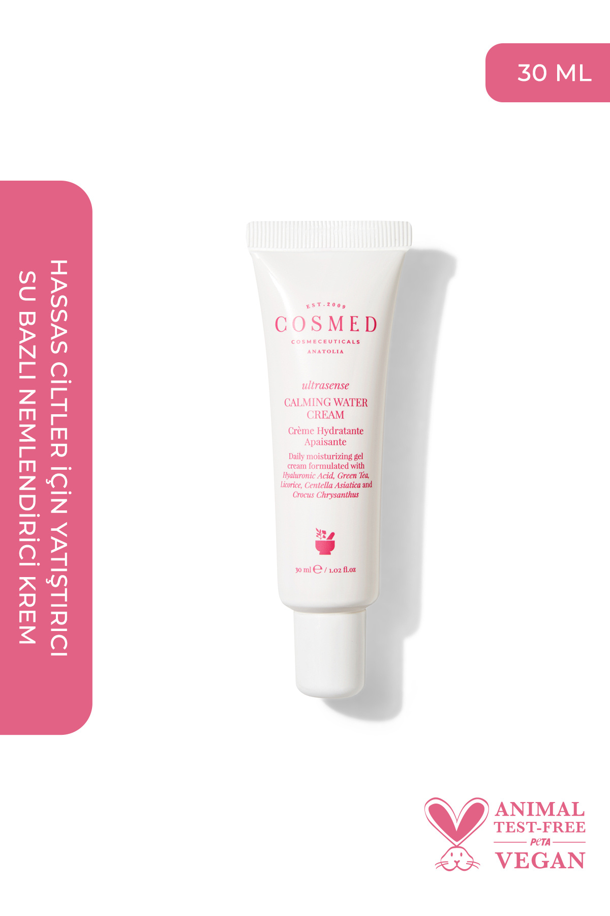 COSMED Ultrasense Calming Water Cream-hassas Ciltler Için Yatıştırıcı Su Bazlı Nemlendirici Yüz Kremi 30 ml