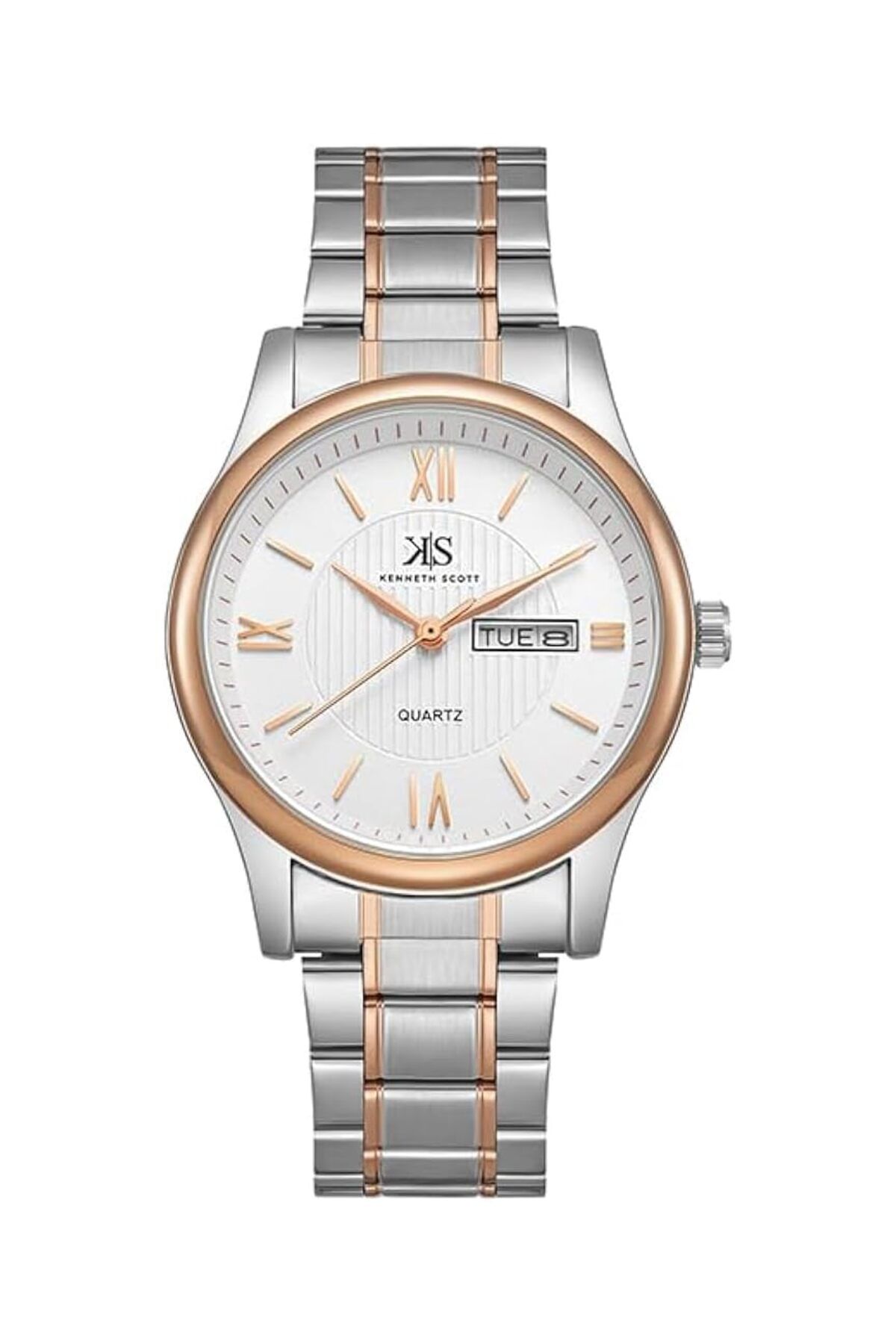 Generic-Kenneth Scott Men Japanese Quartz Movement Watch Analog Display And Bracelet Strap K23029 Kbkw Tt Rg 1