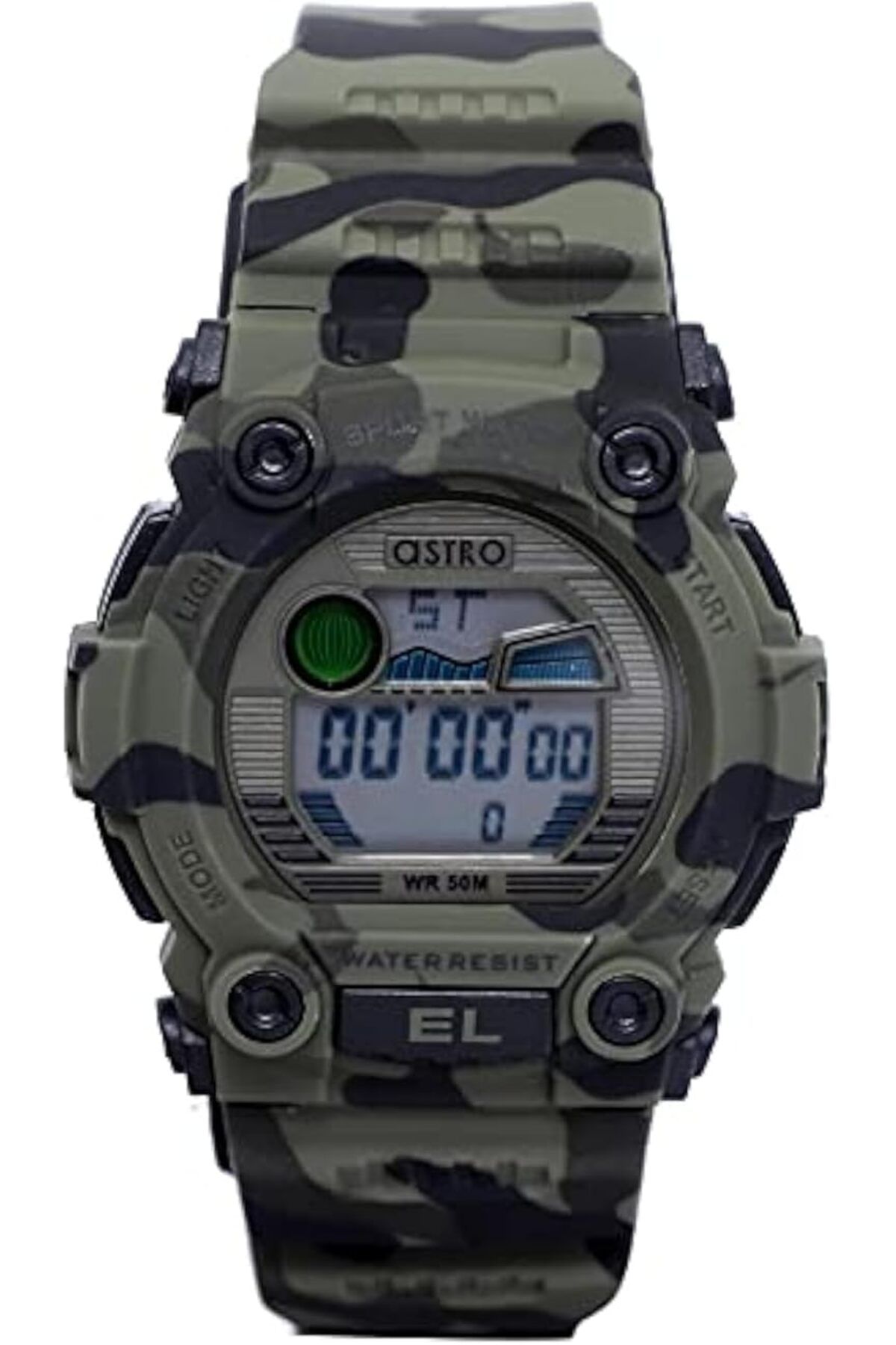 Generic-Astro Men Watch Digital Display And Plastic Strap A21901 Pphb Green Camouflage 1