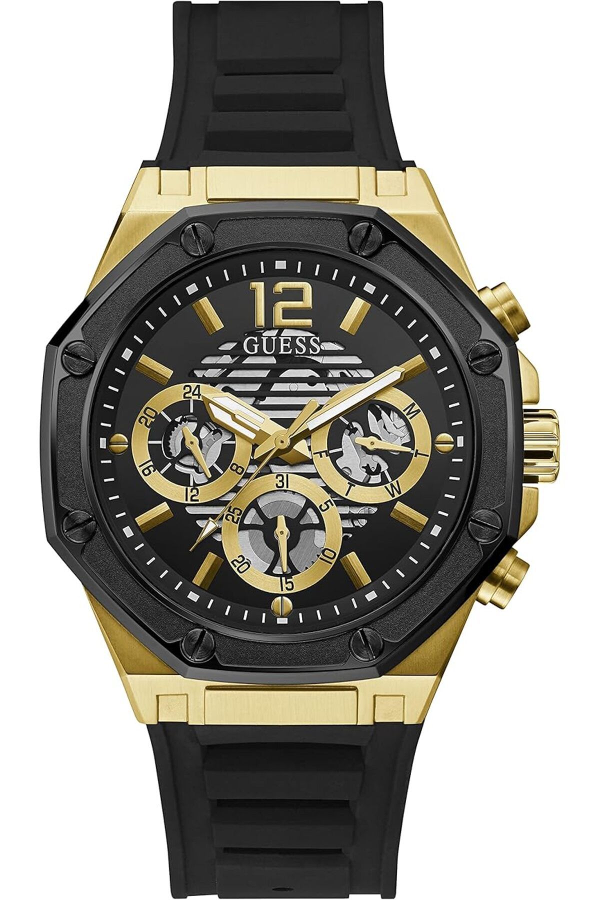 Generic-Guess Men Quartz Watch With Analog Display And Silicone Strap Gw0263G1 1