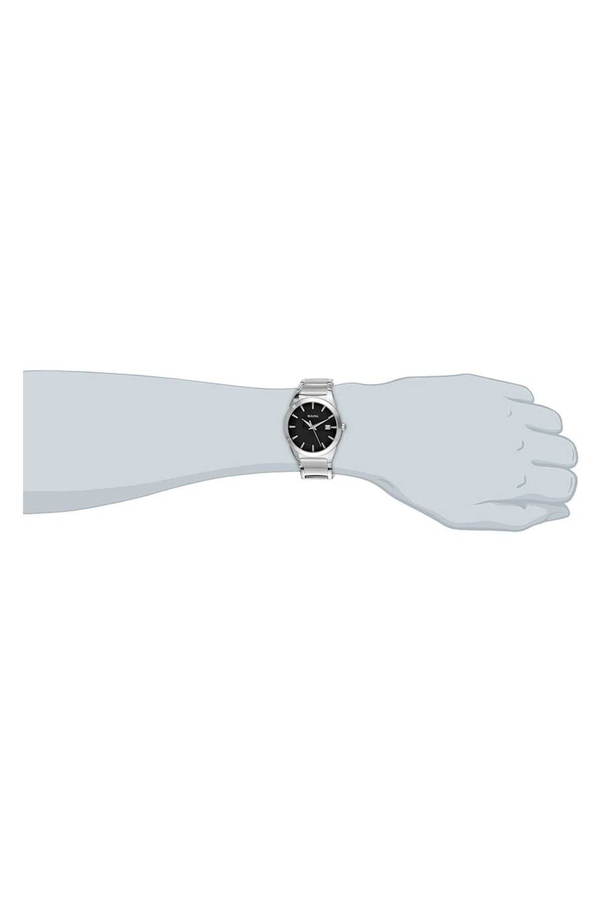 Generic-Bulova Men 3 Hand Calendar Date Quartz Watch Patterned Dial 38Mm Style 96B149 6