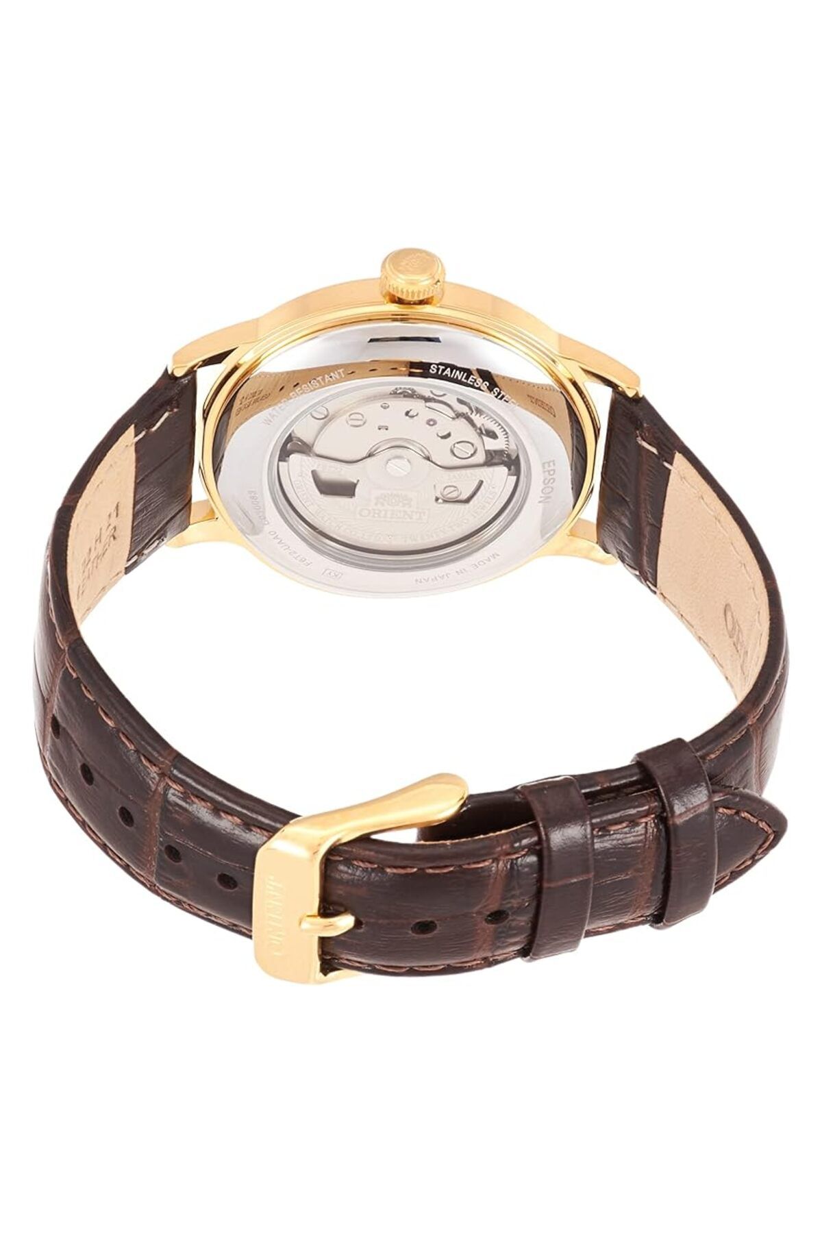 Generic-Orient Bambino Open Heart Automatic Golden Watch Ra Ag0003S00C 2