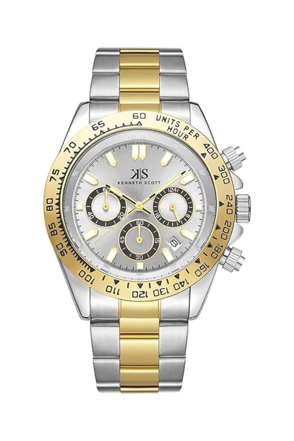 Generic-Kenneth Scott Men Ld57 Movement Watch Chrono And Multi Function Display And Genuine Leather Strap 1