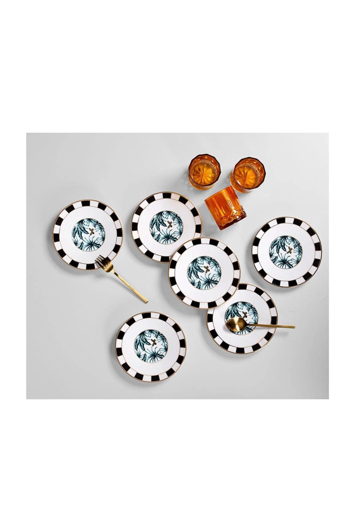 Porland-Palms 17cm 6-Piece Dessert Plate 1