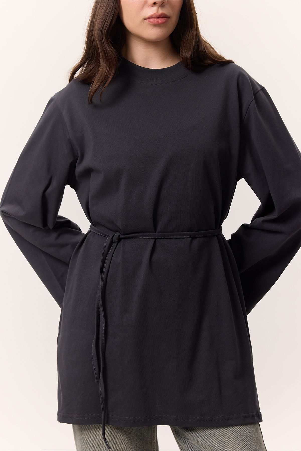 Manuka-Oversize Tshirt with Binding Detail Anthracite 6
