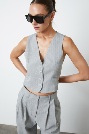 Beyyoglu Çizgili Maskülen Yelek