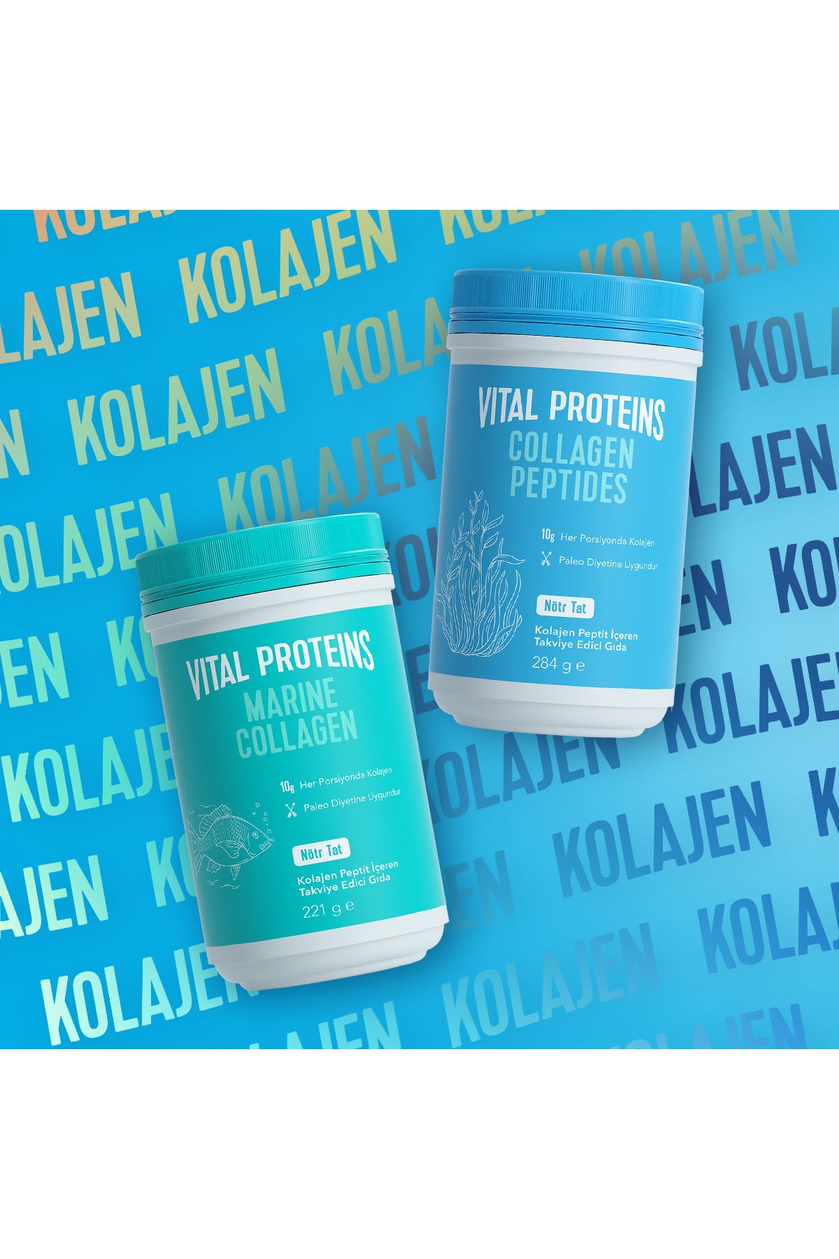 کلاژن پپتیدهای پپتید پودر نوع 1 و 3 عضله پوست پشتیبانی مو 284 گرم Vital Proteins