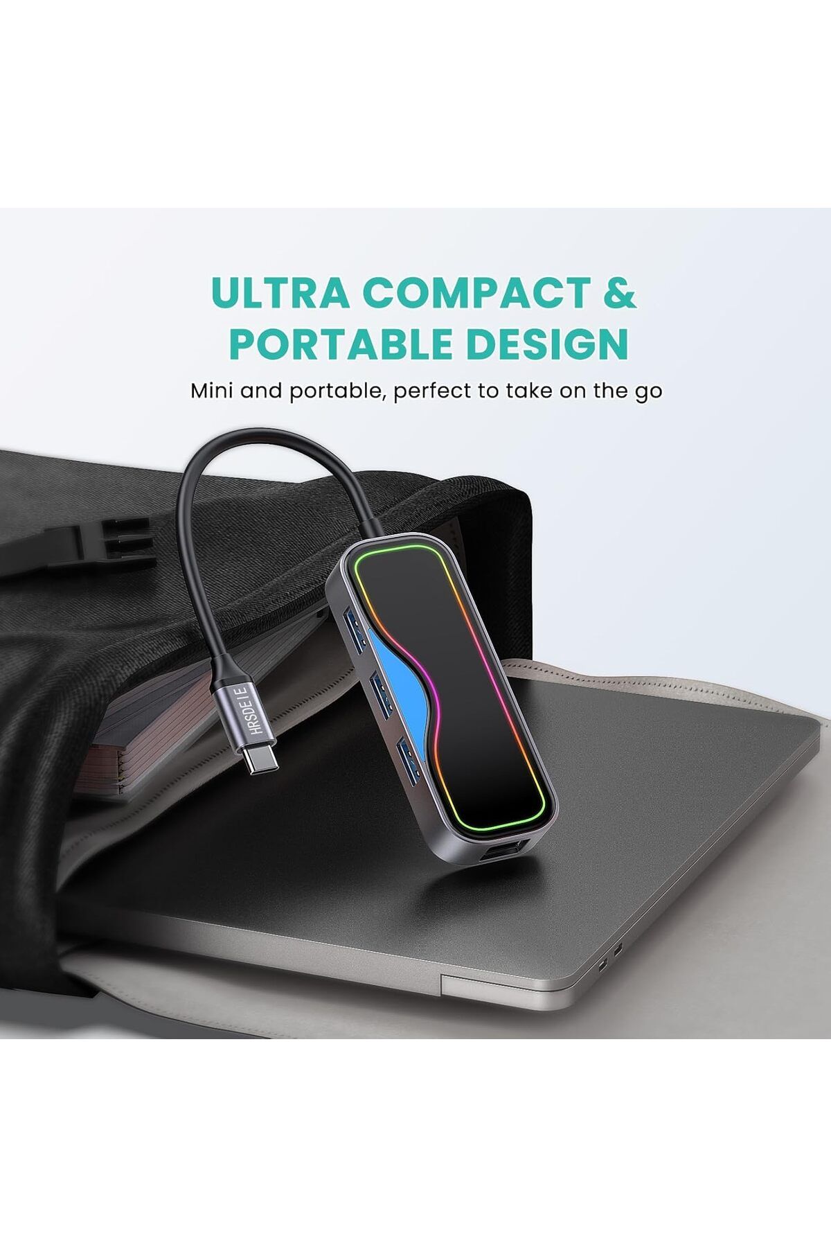 COOYA-محطة إرساء USB C، إيثرنت RJ45، موزع 7 في 1 100 واط PD، 3 منافذ USB 3.0، موزع محول متعدد المنافذ 8