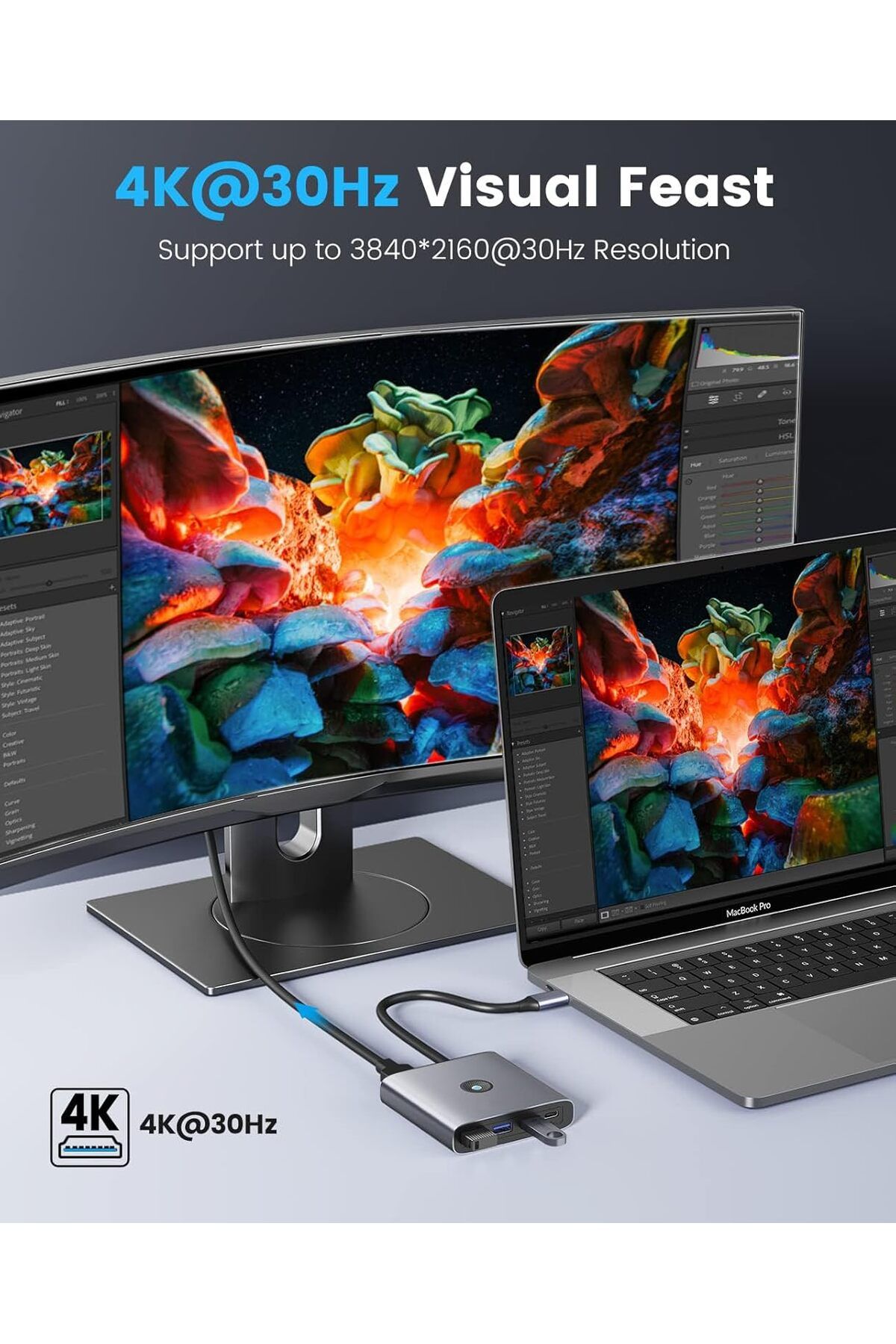 COOYA-USB C Docking Station, 6 in 1 USB C Hub with 4K HDMI, 100W PD Charging, Compact and High-Speed USB C 3