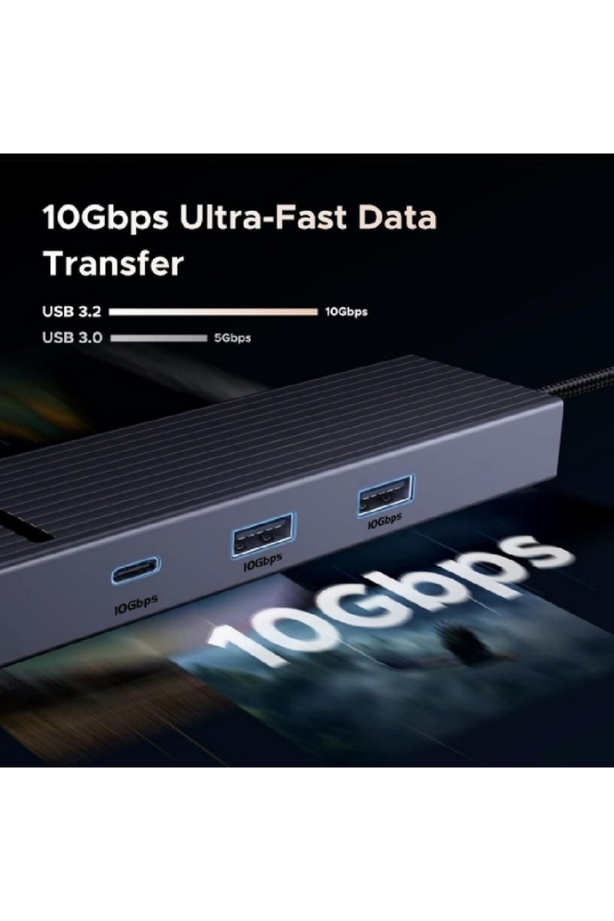COOYA-Pro 1061 6 in 1 USB C Hub Gigabit Ethernet Adapter with 4K 60Hz HDMI, 100W PD Charging 4
