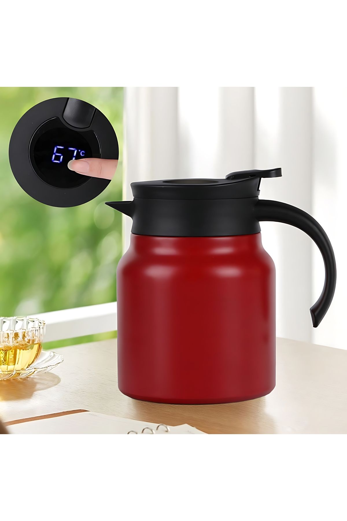 Other-Insulated Vacuum Jug with Removable Tea Infuser Thermos Small Coffee with LED Temperature Display 8